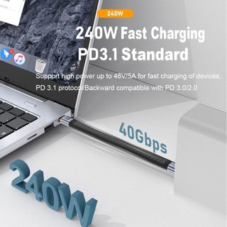 [Giao hàng nhanh] Dây HAVENLYCO USB C sang Type C, Cáp USB4.0 Chip đánh dấu điện tử linh hoạt 40Gbps, Cáp dữ liệu máy tính xách tay PD 240W sạc nhanh