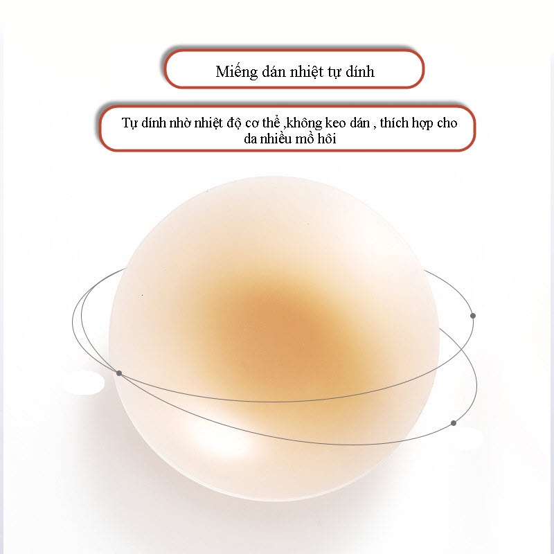 Miếng dán ngực silicone nhiệt tự thân không keo siêu mỏng, dán nhũ hoa siêu dính MDN04