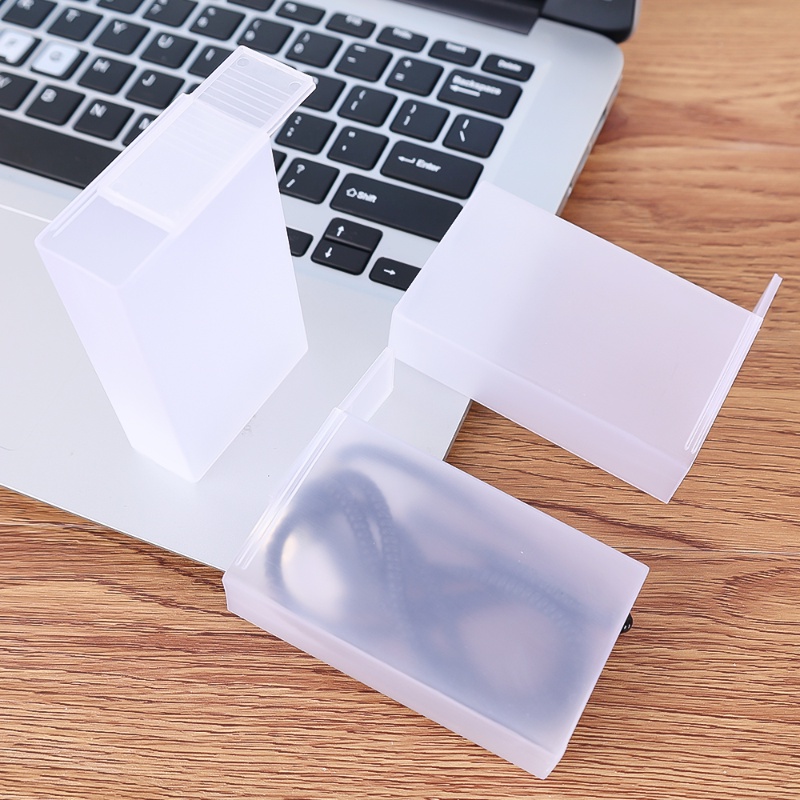 Hộp Nhựa Trong Suốt Hình Chữ Nhật Có Nắp Trượt Đựng Dây Cáp Dữ Liệu / Trang Sức Để Bàn