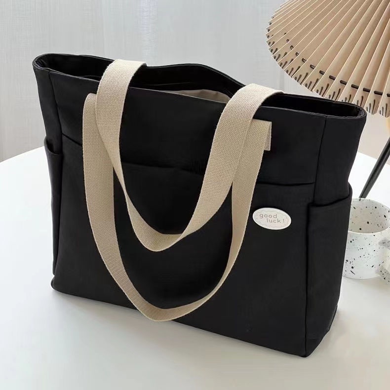 Túi canvas đeo vai đơn phong cách thời trang nữ, túi tote vải cho sinh viên, túi xách một vai