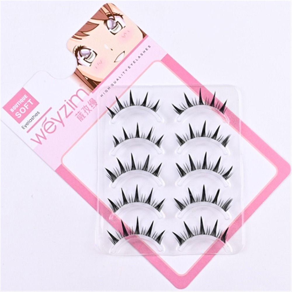 [Vận chuyển nhanh] NATURALHM 5 đôi lông mi giả, Manga Cosplay Nhật Bản ấn tượng Anime Lash, Gói 5 đôi Lông mi giả dày dành cho nữ Cô gái