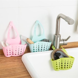 Giỏ silicon treo bồn rửa chén túi giỏ silicon dài 15cm treo đồ đa năng miếng rửa bát SUNNY DAY