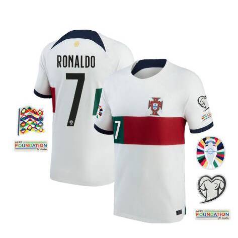 SY3 Euro Cup 2023-2024, áo thun bóng đá jersey đội khách của Ronaldo, kích cỡ đa dạng