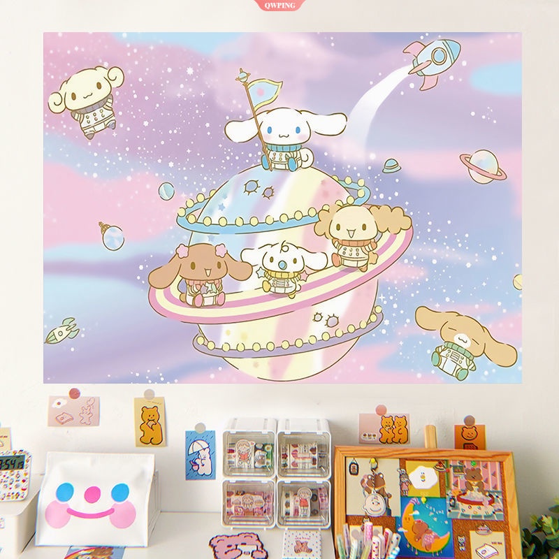Sticker Dán Tường Bằng PVC Chống Nước Họa Tiết Hoạt Hình Cinnamoroll Dễ Thương