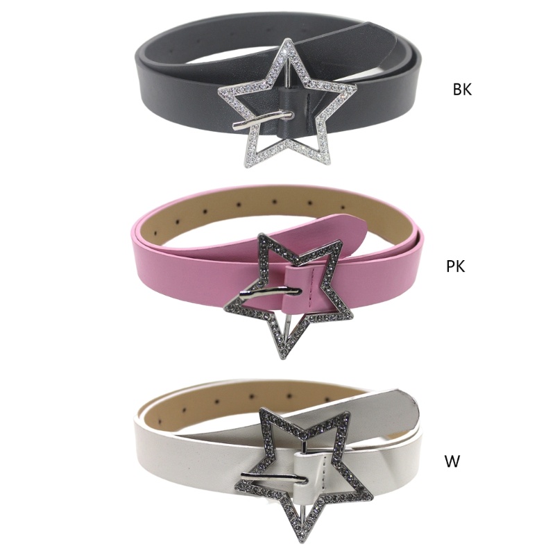 KING Hot Girl Dây Thắt Lưng Phương Tây Siêu Nổ Pha Lê Star-Buckle Cho Quần Jean