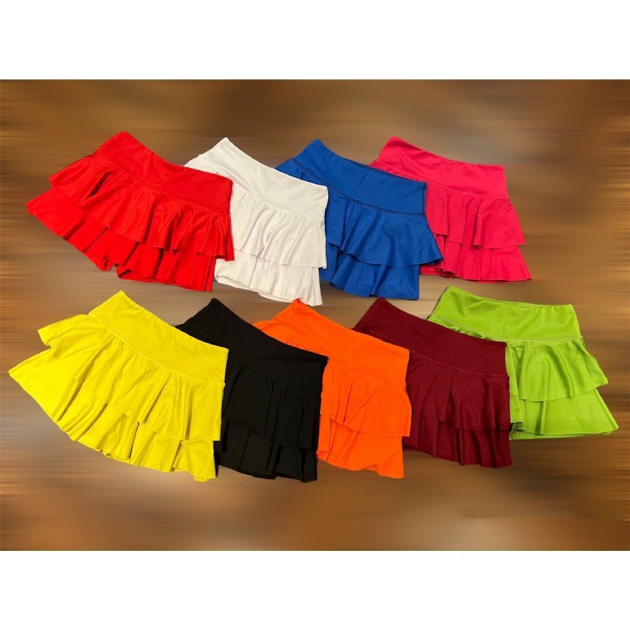 Chân váy thể thao tập erobic, tập zumba, đi bơi, chân váy xếp tầng, váy bèo, váy 2 lớp có quần trong
