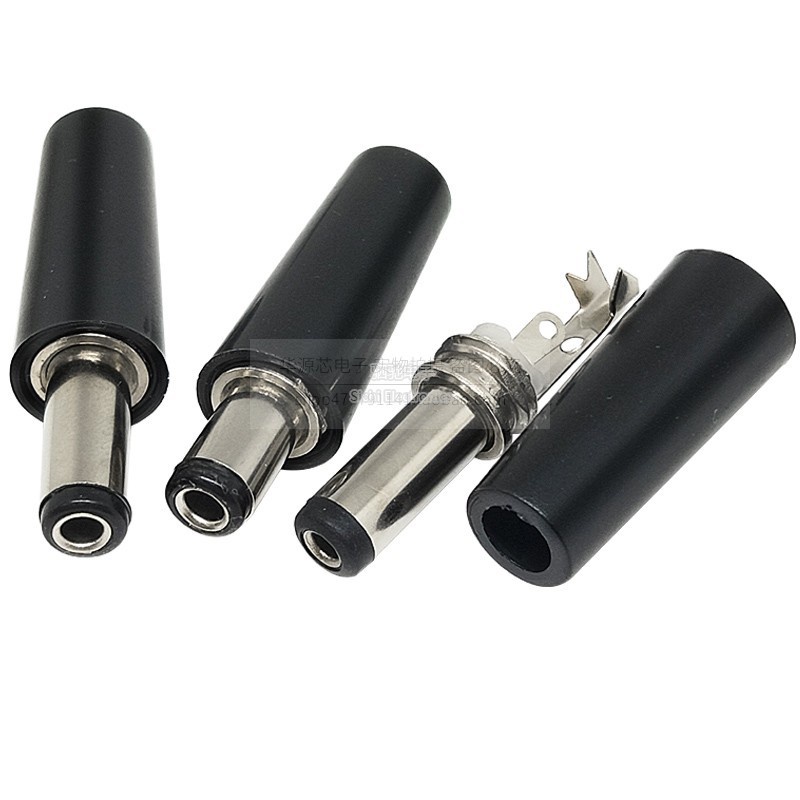DC Ống tròn nam cắm 5.5x2.1/2.5 mm, dây hàn ngắn/dài