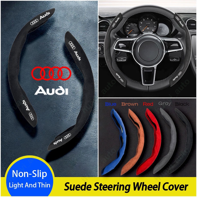 Vỏ Bọc Vô Lăng Bằng Da Lộn Cao Cấp Trang Trí Cho Xe Hơi Audi A1 A2 A3 A4 A5 A6 A7 A8 S3 S4 S5 S6 S7 S8
