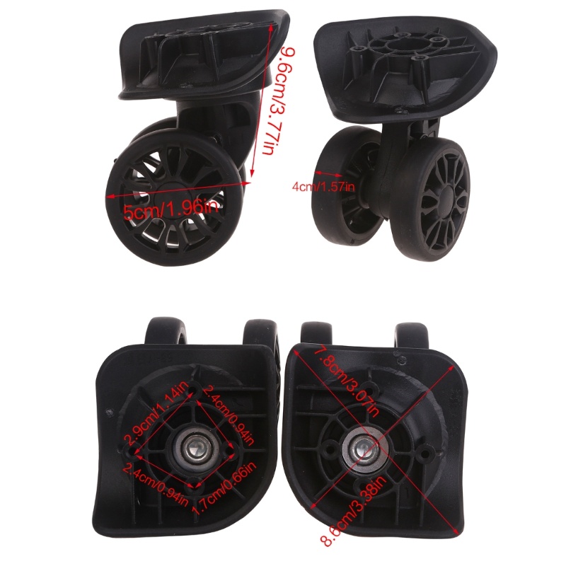 Fl A89 2 Chiếc Xe Đẩy Bánh Thay Thế Hạng Nặng Cho Hộp Hành Lý Vali Xoay 360 Độ Bộ Đôi Hàng Im Lặng-Wh