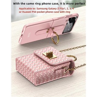 Ốp Điện Thoại Da Gập Phối Vòng Đeo Chéo Dành Cho Samsung Z Flip 5 Z Flip 4 Z Flip 3