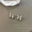 Khuyên Tai Hình Bướm Rỗng Đính Đá Zircon Phong Cách Phương Tây Chất Lượng Cao Thiết Kế Mới 2023