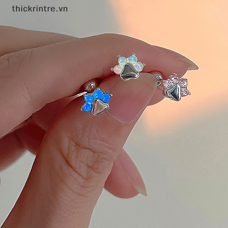 THI 1 Đôi Móng Vuốt Opal Xương Tai Móng Tay Xoắn Ốc Bông Tai Dành Cho Nữ Bé Gái Đảng Mới Mỹ Trang Sức Quà Tặng VN