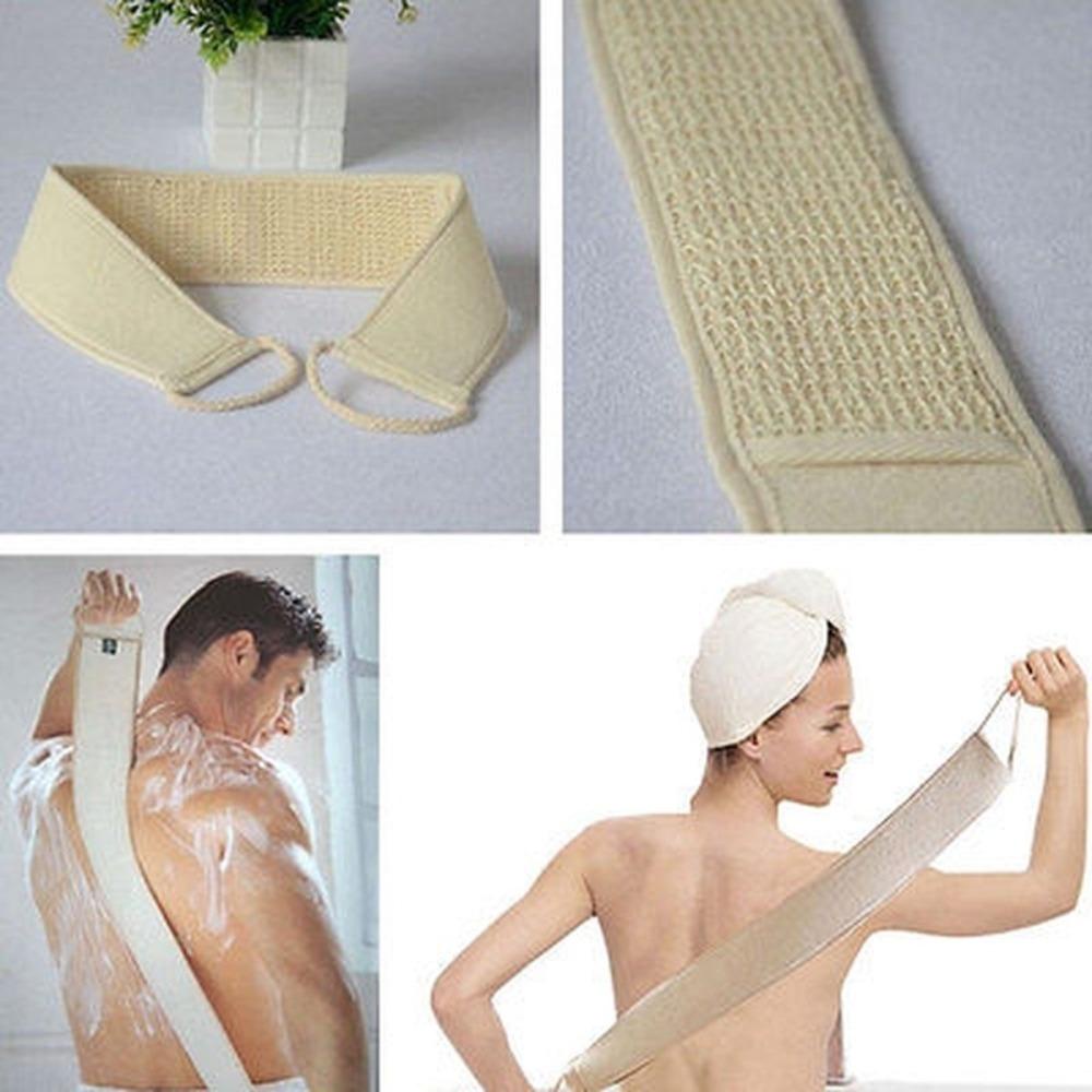 SUNKISSD Loofah Dây đeo lưng, Khăn dải Dây tắm tẩy tế bào chết hai mặt, Đai vệ sinh Massage toàn thân Máy tẩy tế bào chết Loofah ladle Tắm toàn thân Máy chà lưng tắm Rub
