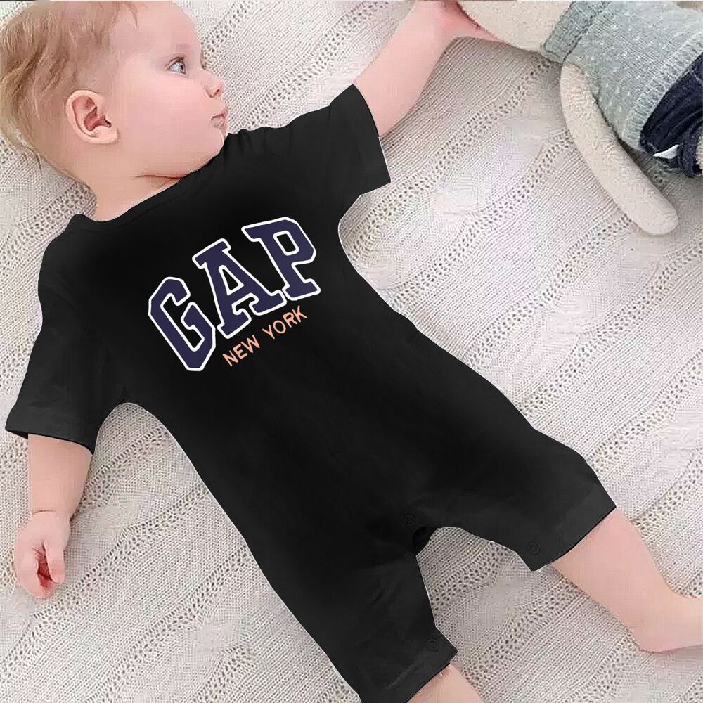 YANMEI Khoảng Cách Người Hâm Mộ Looser Thương Hiệu Quá Khổ Overruns Thể Thao Mặc Khoảng Cách Logo Bé Unisex Tập Đi Body Áo Liền Quần Tay Ngắn Mùa Hè Áo Liền Quần Bé Trai Bé Gái UCN6