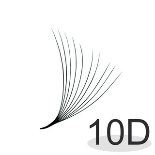 Mi fan 10D LASHES SUPPLY độ cong C -CC - D, độ dày 0.05 (1 hộp 500 fan) mi volume 10d, (keo nối mi, uốn mi, dụng cụ nối)