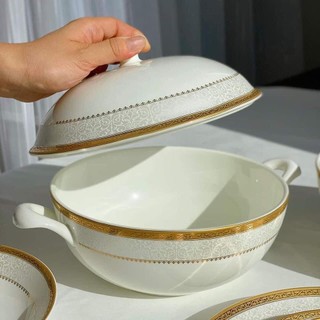 Bộ Bát Đĩa Sứ Imperial 50 Món Hoa Văn Viền Vàng Hoàng Gia Anh Cao Cấp, Sang Trọng GermanySnT HCM 290077
