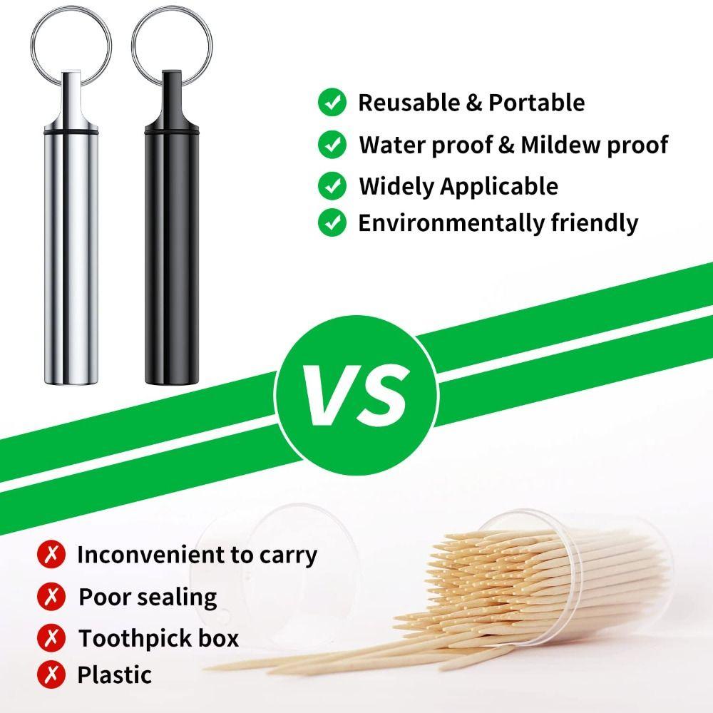 SUNKISSD 3 Hộp đựng tăm, Hộp đựng tăm nhôm màu đen + bạc + đỏ, Hộp đựng tăm di động 3,8 X 0,67 inch 0,64 Ounce Nhà hàng