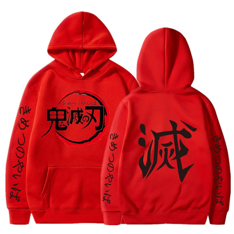 Nhật bản anime demon slayer hoodies áo khoác nỉ nam nữ kimetsu no yaiba hoody thời trang dạo phố harajuku áo chui đầu hip hop