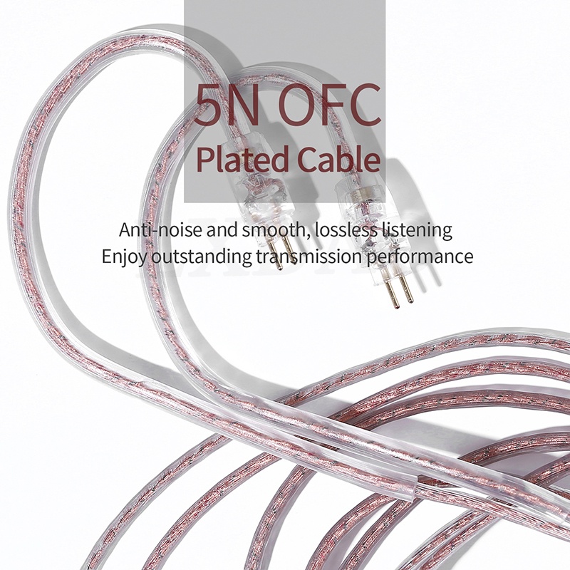 Dây Cáp Nâng Cấp PJ2 Mạ Vàng Bạc 5N OFC 0.78mm QDC MMCX Kèm Mic kz trn 7hz