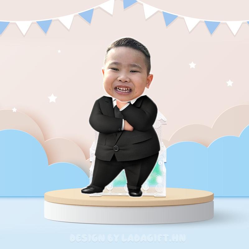Mô hình standee lắc đầu ghép mặt in theo yêu cầu, mô hình lắc đầu chạy bằng pin in theo yêu cầu đáng yêu làm quà tặng
