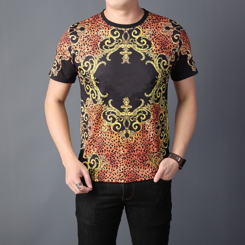 Áo Thun Nam Ngắn Tay In Họa Tiết 3D Phong Cách Gothic Sang Trọng