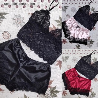 Bộ Đồ Ngủ Ren 2 Mảnh Gợi Cảm Cho Nữ