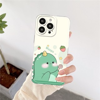 Sáng Tạo Mới Chúc May Mắn Khủng Long Bảo Vệ Ống Kính Mềm Trong Suốt Dành Cho IPhone 16 15 14 13 12 11 Pro ProMax XS XR XSmax Mini 7 8 + Plus SE 2020 Silicon Mềm Vỏ DCT