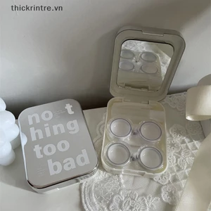 Hộp đựng kính áp tròng có gương và nhíp tiện dụng cho nữ