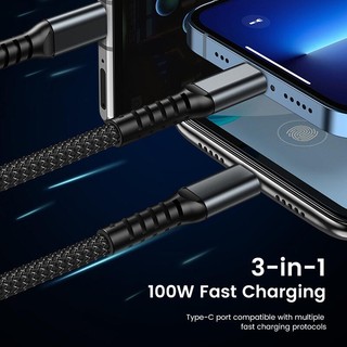 Dây Cáp Sạc Nhanh 3 Trong 1 100W Màn Hình Kỹ Thuật Số Dành Cho Xiaomi Samsung