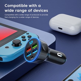 Tẩu Sạc Trên Ô Tô 5 Cổng USB Type C PD QC3.0