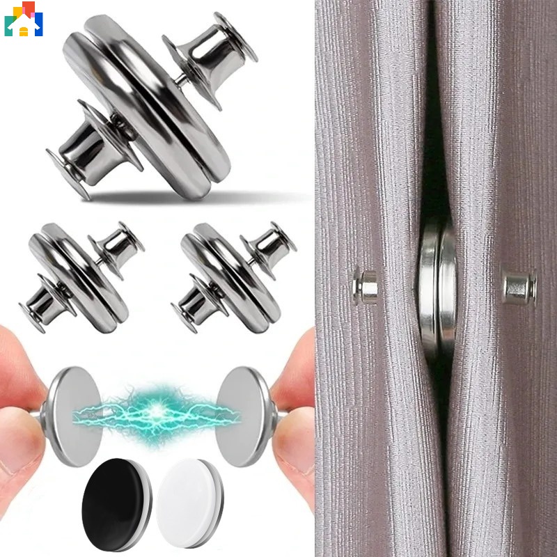 1 / 1 Cặp Khóa Nam Châm Cố Định Rèm Cửa Hai Mặt Chống Ánh Sáng DIY ...
