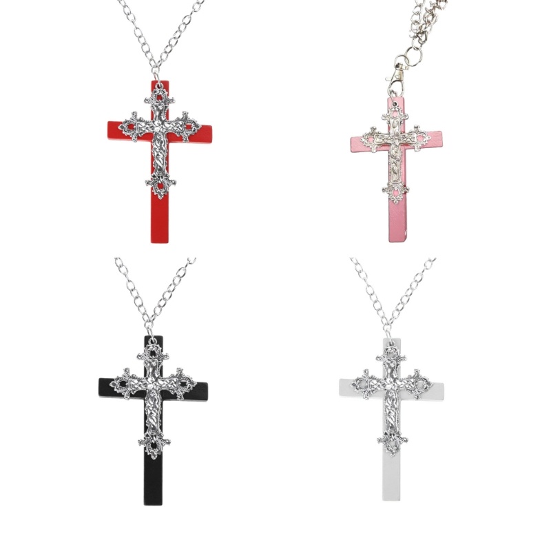 Coo Thời Trang Gothic Dài Dây Chuyền Vòng Cổ Thẩm Mỹ Chữ Thập Mặt Dây Chuyền Vòng Cổ Egirl Trang Sức Xương Đòn Dây Chuyền Vòng Cổ
