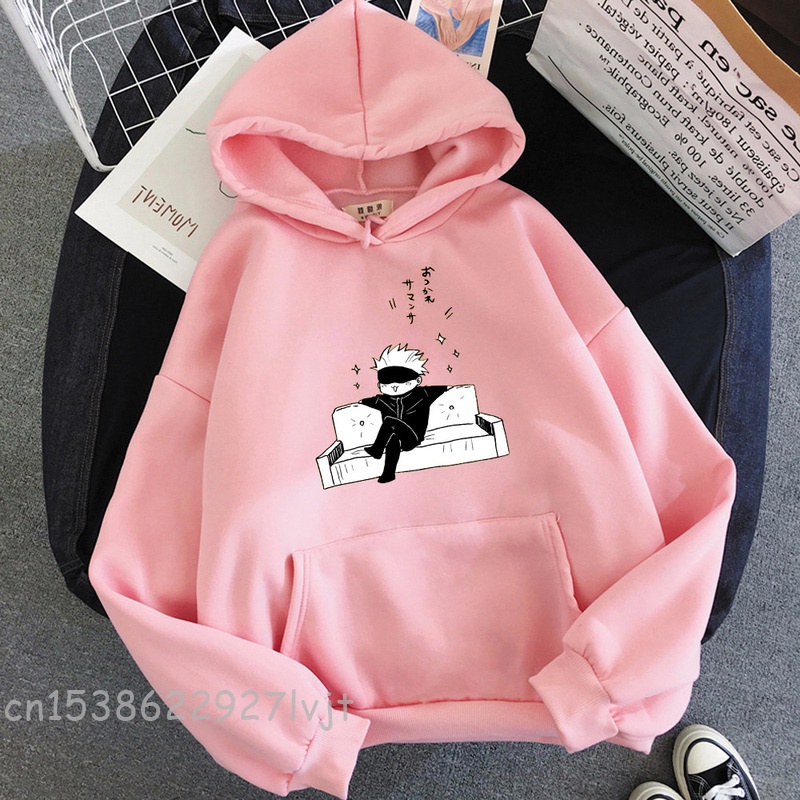 Jujutsu kaisen anime hoodie women gojo satoru print 2023 spring aesthetic sweatshirt harajuku streetwear tops