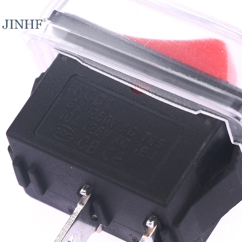 Jinhf 5 cái nút nhấn công tắc nhỏ 2pin bật / tắt công tắc rocker với nắp chống thấm nước nóng
