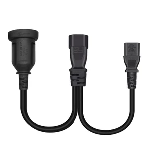 BTM IEC C14 Nam Cắm Nối Dài Cáp Nguồn Đầu Nối 3Pin IEC320-C14 Sang AU + C13 Chuyển Đổi Bộ Chuyển Đổi Dây Cáp Mở Rộng Li
