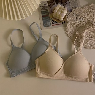 Áo Ngực Cotton Không Gọng Mềm Mại Không Đường May Thoải Mái Cho Nữ