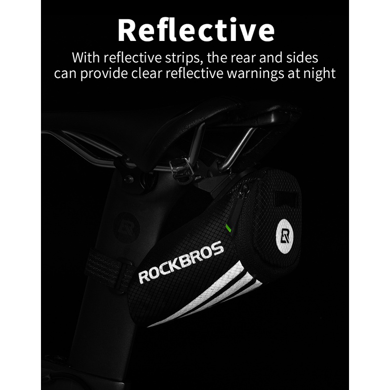 Rockbros Túi Đựng Đồ Dùng Treo Yên Xe Đạp Phản Quang Siêu Bền Tiện Dụng
