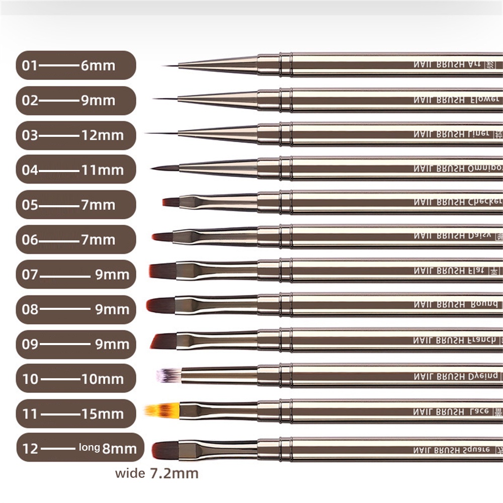 Ảnh ANNIES Bộ 12 Loại Cọ Kim Loại Sơn Móng Tay Toàn Diện 2