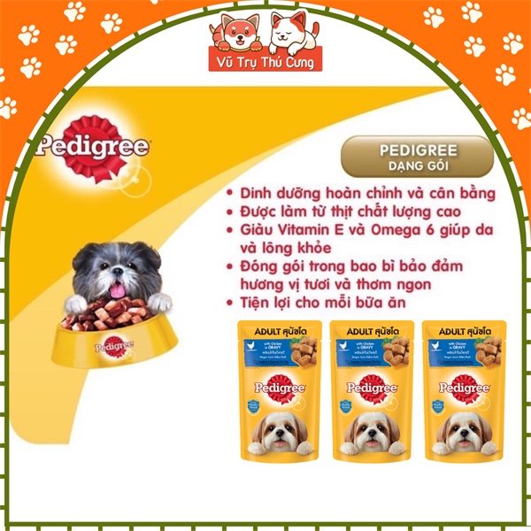 Combo 12 gói Pate Pedigree cho Chó Con, Chó Trưởng Thành 130g