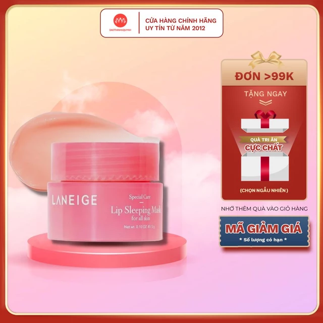 Mặt nạ ngủ môi Laneige Lip Sleeping Mask mini 3gr - kem dưỡng môi hương quả mọng mịn màng tự nhiên