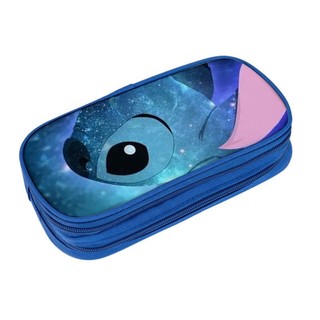 YT4 Stitch Pencil case Hoạt Hình Anime Hai Lớp Đa Chức Năng Sinh Viên Bút Chì Lưu Trữ Văn Phòng Phẩm Hộp Điện Dung Lớn