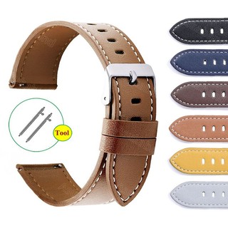 Dây Da Đồng Hồ Đeo Tay 20mm 22mm Cho Samsung Galaxy Watch 4 5 PRO 40mm 44mm 45mm GT2 3 PRO GTR