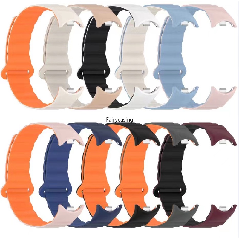 Dây đeo từ tính cho Xiaomi Mi Band 8 Vòng đeo tay thể thao silicon màu kép cho Xiaomi Band 10 9 8NFC Đồng hồ thay thế dây đeo cổ tay thông gió