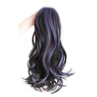 Tóc Giả Kẹp Cao Nửa Đầu Xoăn Light Xanh Cá Tính Phong Cách Hàn Quốc Hamin