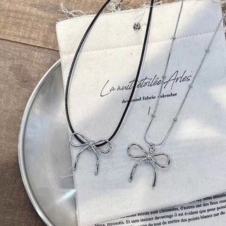 CLI Ngọt Nơ Mặt Dây Chuyền Vòng Cổ Nữ Tính Khí Choker Thời Trang Vintage Xương Đòn Dây Chuyền Trang Sức Cưới