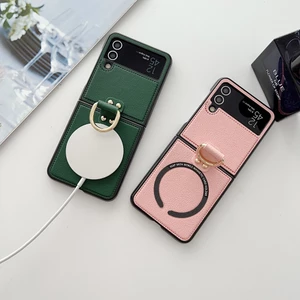 Thời Trang Vòng Da Móc Khóa Vỏ Điện Thoại Bảo Vệ Dành Cho Samsung Galaxy Z Flip 4 3 5G Chống Sốc Ốp Lưng Điện Thoại Cho Galaxy Z Flip 4 3 2 1 Phong Cách Tối Giản Với Điện Thoại Hút Từ Tính ca