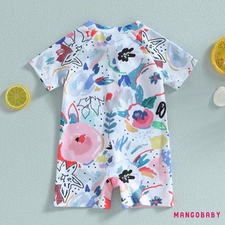 Mgg-baby Bé Gái Bé Trai Rash Guard Đồ Bơi Playsuit In Màu Nước Dây Kéo Tay Ngắn Chống Nắng Bộ Đồ Tắm