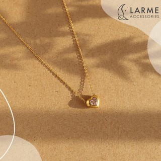 Không đen gỉ - Vòng cổ nữ, vòng cổ titan mặt trái tim larme accessories -DC0127