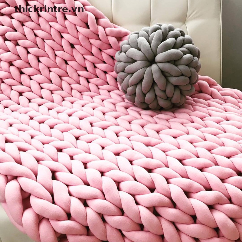 DÍ Siêu Dày Chăn Làm Bằng Tay Sợi -Dây Lấp Lánh Vải Cotton Dày Dây Len Iceland DIY Tay Dệt Thô VN