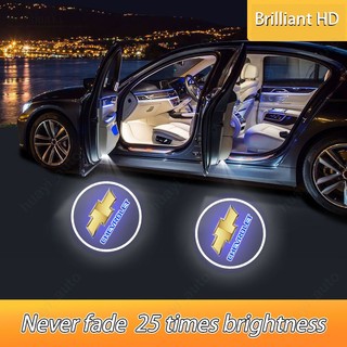 2 cái / bộ đèn cửa ô tô chevrolet đèn chào mừng không dây cruze spin onix omega sonic aveo captiva spark colorado astra tracker led light cartoon hd 3d projector phụ kiện